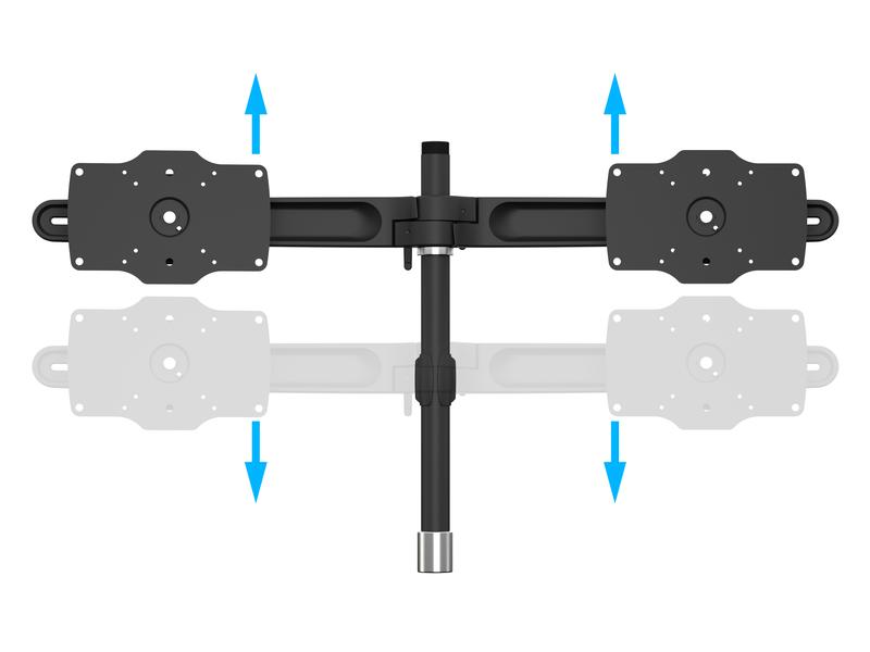 Multibrackets Tischständer EX Kit Dual bis 48 kg – Schwarz