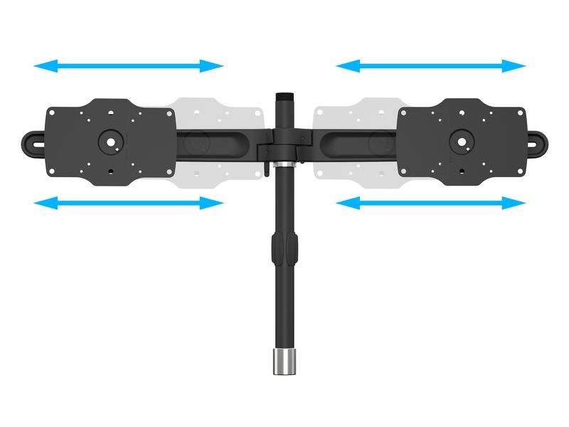 Multibrackets Tischständer EX Kit Dual bis 48 kg – Schwarz