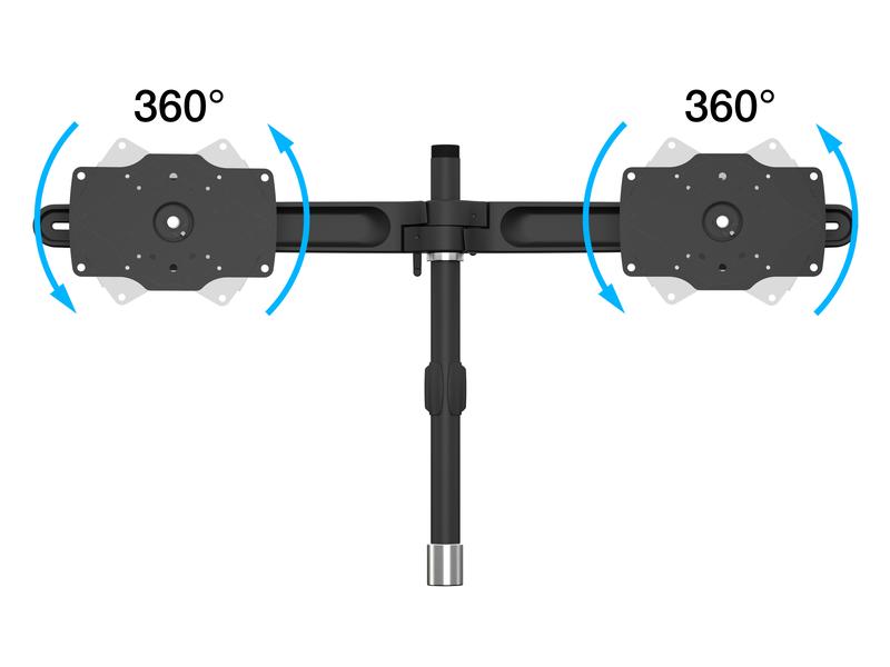 Multibrackets Tischständer EX Kit Dual bis 48 kg – Schwarz