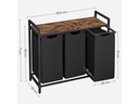 Songmics Wäschekorb  38 l, Braun/Schwarz
