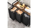 Songmics Wäschekorb  38 l, Braun/Schwarz