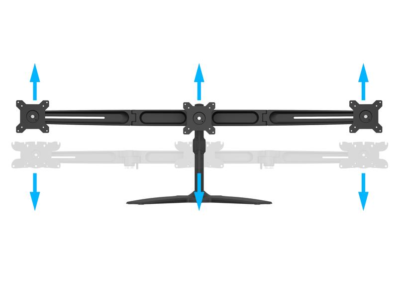 Multibrackets Tischständer EX Kit Triple bis 24 kg – Schwarz