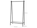 Songmics Garderobenständer 153 cm, Schwarz/Schwarz matt