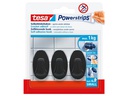 tesa Klebehaken Powerstrips Small Oval, Schwarz