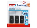 tesa Klebehaken Powerstrips S Eckig, Schwarz