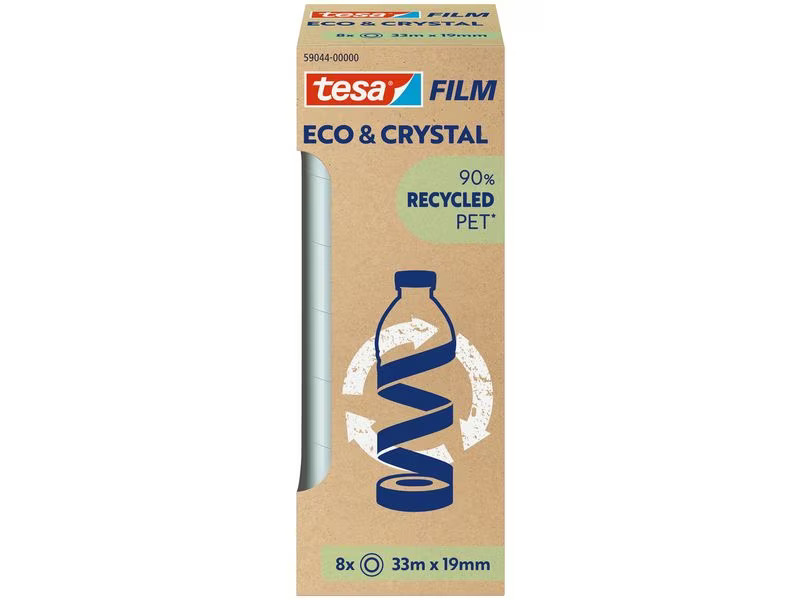 tesa Klebeband Eco &amp; Crystal 19 mm x 33 m, 8 Rollen