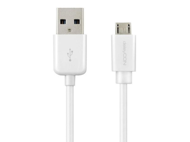 deleyCON USB 2.0-Kabel USB A - Micro-USB B 3 m