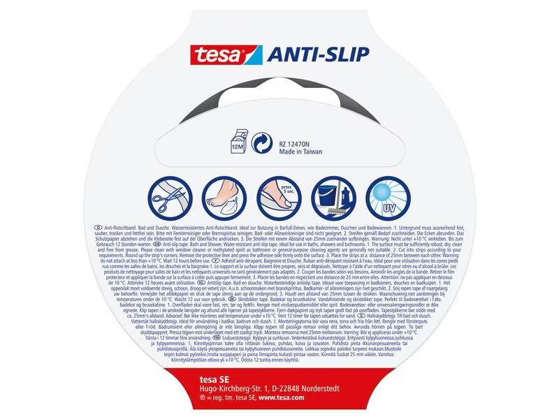 tesa Anti-Rutschband Bad &amp; Dusche, 5 m x 25 mm