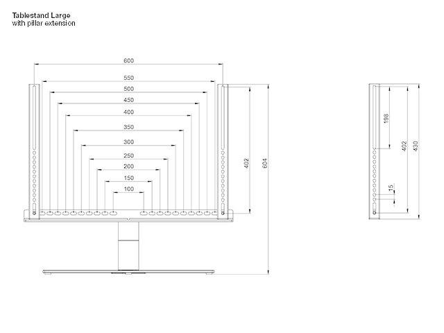 Multibrackets Tischständer L 1121 bis 40 kg – Schwarz