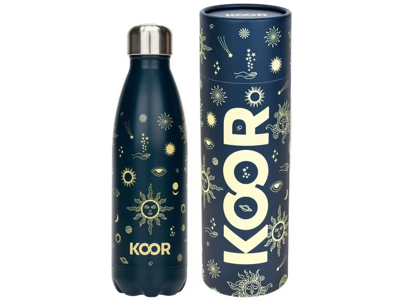 KOOR Yogamatte Kork Pro und Trinkflasche 500 ml
