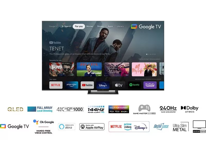TCL TV 55T8A 55, 3840 x 2160 (Ultra HD 4K), QLED