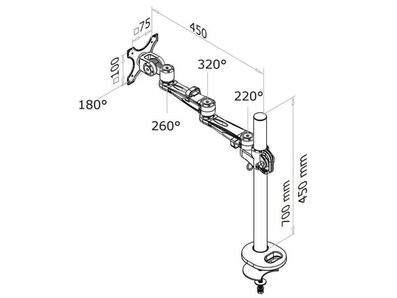 NewStar Tischhalterung FPMA-D935G bis 12 kg – Silber