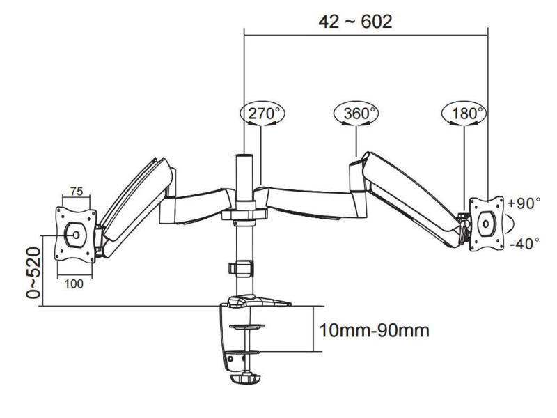 NewStar Tischhalterung FPMA-D950D bis 18 kg – Silber
