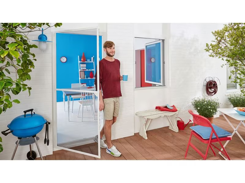 tesa Fliegengitter Insect Stop ALU Comfort Türen, 1 x 2.2 m