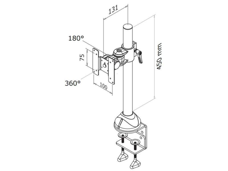 NewStar Tischhalterung FPMA-D965 bis 10 kg – Schwarz