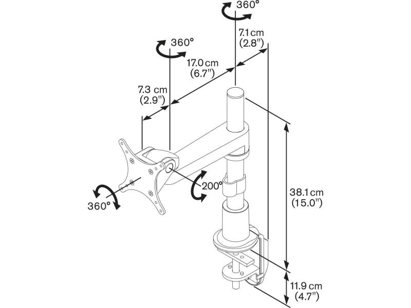 Vogel's Tischhalterung PFD 8522 bis 13 kg – Silber