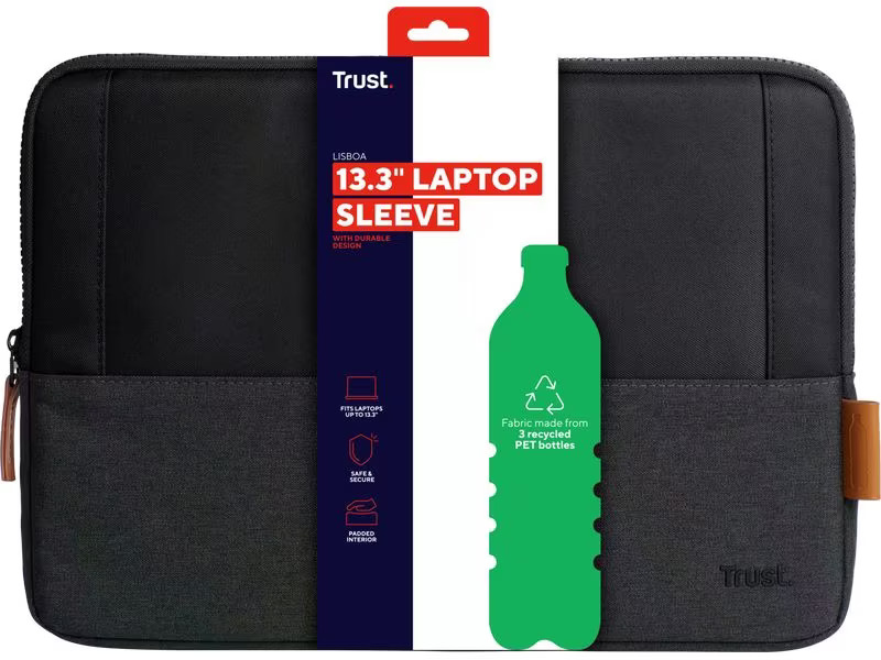 Trust Notebook-Sleeve Lisboa Schwarz, 13.3