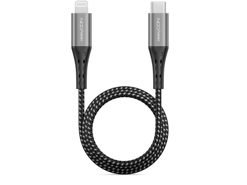 deleyCON USB-2.0-Kabel USB C - Lightning 1 m
