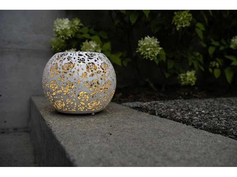 STT Windlicht Solar Antic Globe Baccara Ø 22 cm, White
