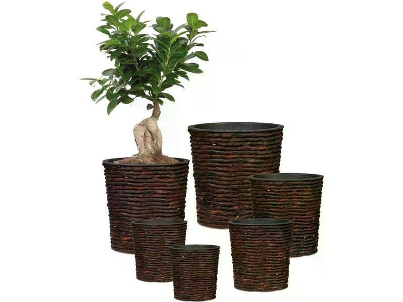 scheurich Pflanzengefäss mit Plastikeinsatz 34 x 31 cm,  Braun