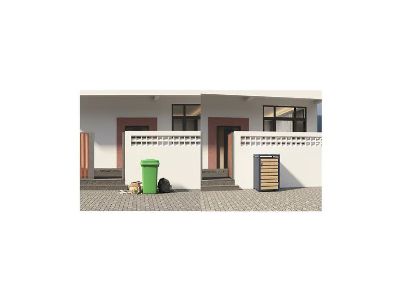 Contini Mülltonnenbox 1-Türig Anthrazit