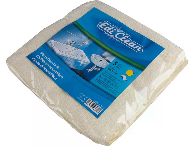 Edi Baur Mikrofaser-Reinigungstuch Universal 5 Stück, Gelb