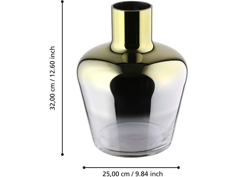 EGLO Leuchten Vase Sirannana 32 cm, Gold/Transparent