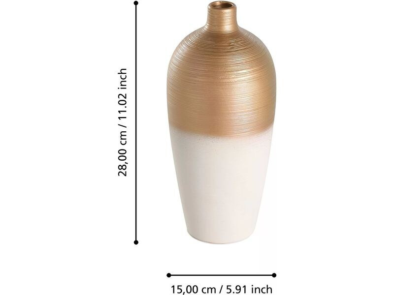 EGLO Leuchten Vase Saryksu 28 cm, Gold/Weiss