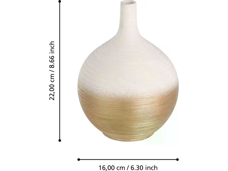 EGLO Leuchten Vase Saryksu 22 cm, Gold/Weiss