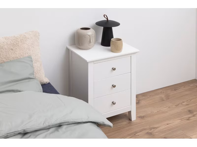 AC Design Nachttisch Linnea 45 cm x 62.8 cm, Weiss glanz