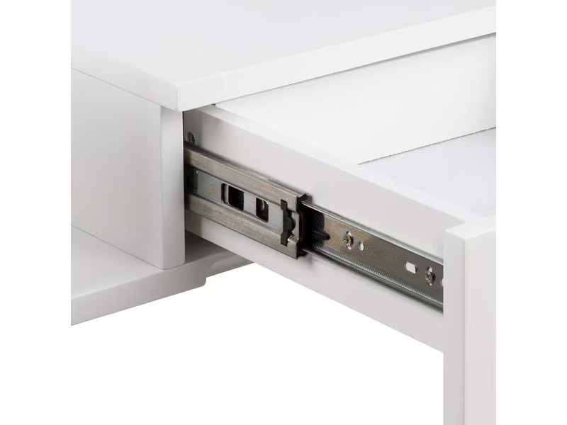 AC Design Nachttisch Ashlan 40 cm x 16.5 cm, Weiss glanz