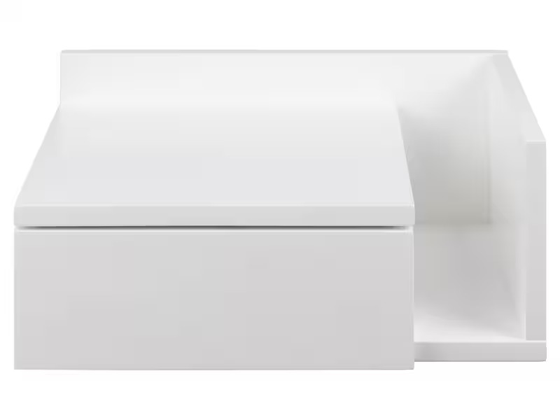 AC Design Nachttisch Ashlan 40 cm x 16.5 cm, Weiss glanz