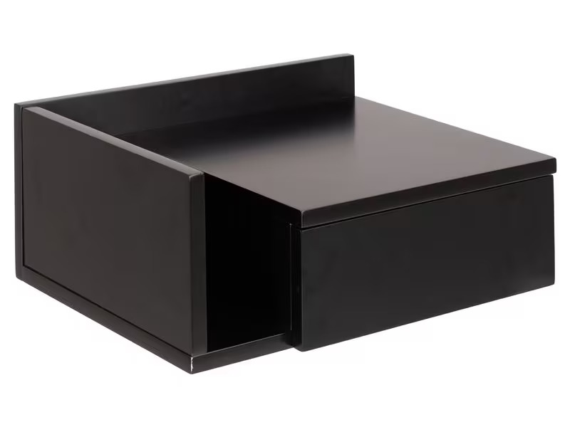 AC Design Nachttisch Ashlan 40 cm x 16.5 cm, Schwarz glanz