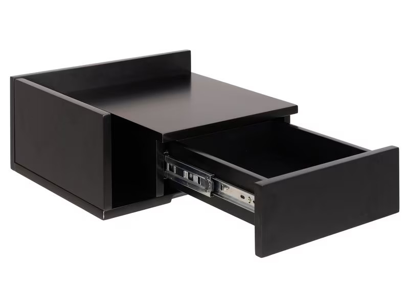 AC Design Nachttisch Ashlan 40 cm x 16.5 cm, Schwarz glanz