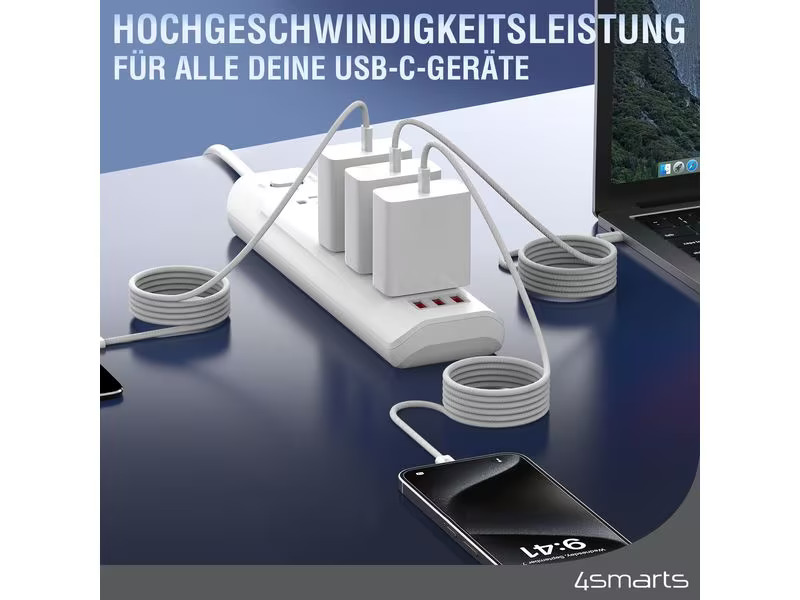 4smarts USB-C Magnetisches Kabel RollUp USB C - USB C 1.5 m