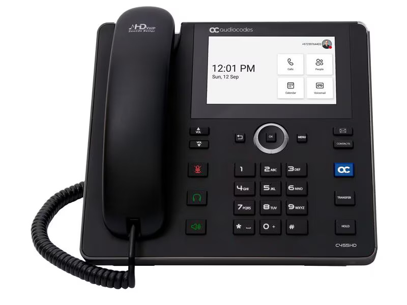 Audiocodes Tischtelefon C455HD Microsoft Teams Schwarz, Wi-Fi