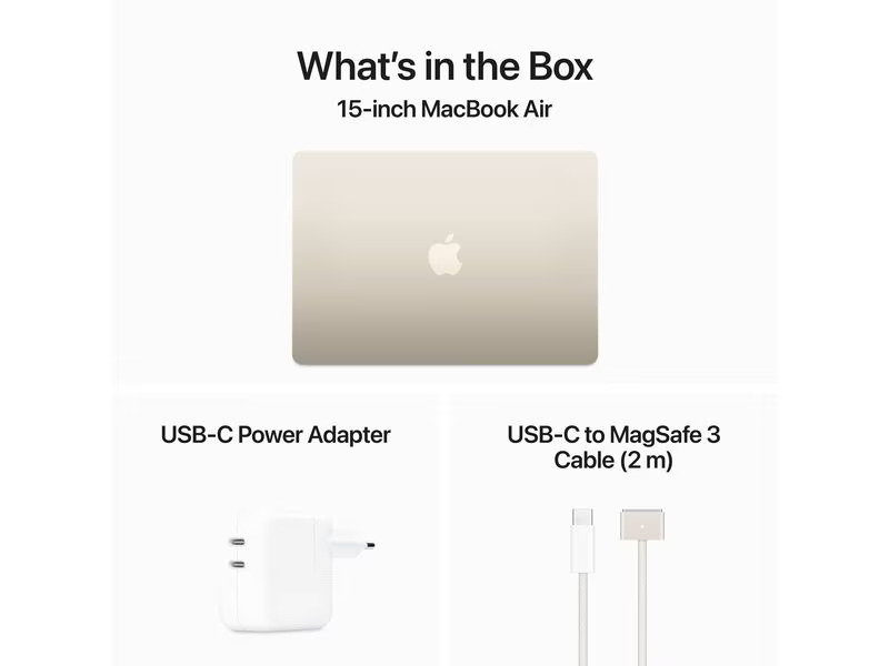 Apple MacBook Air 15 2024 M3 10C GPU / 512 GB / 16 GB Polarstern