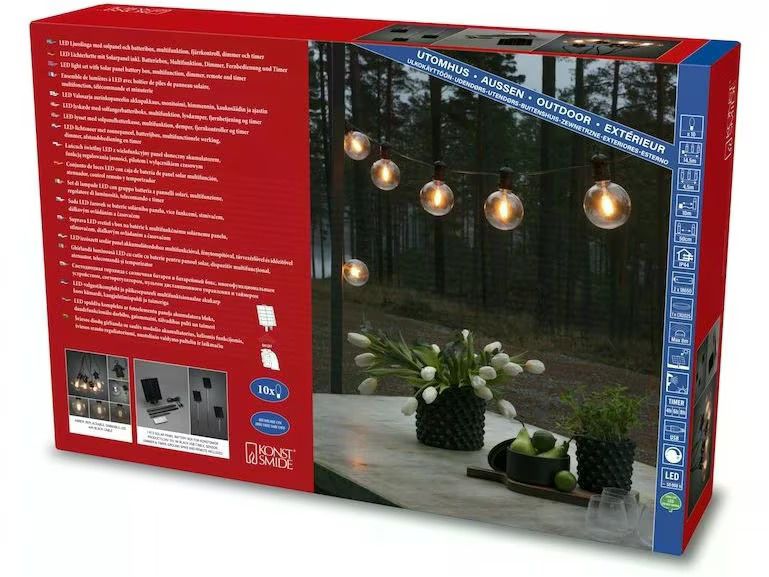 Konstsmide Lichterkette Solar 2337, 10 LEDs, Transparent