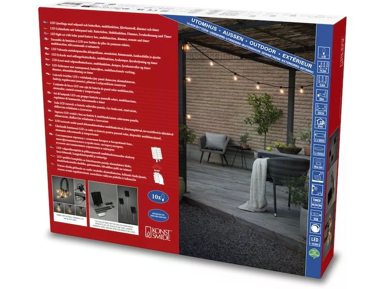 Konstsmide Lichterkette Solar 2332, 10 LEDs, Transparent