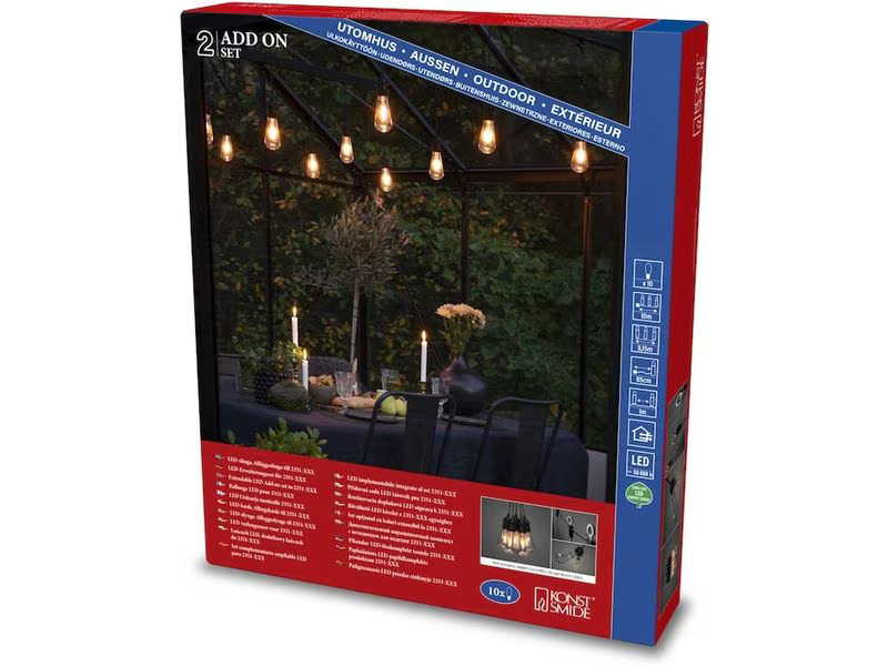 Konstsmide Lichterkette Erweiterung, 10 LEDs, Transparent