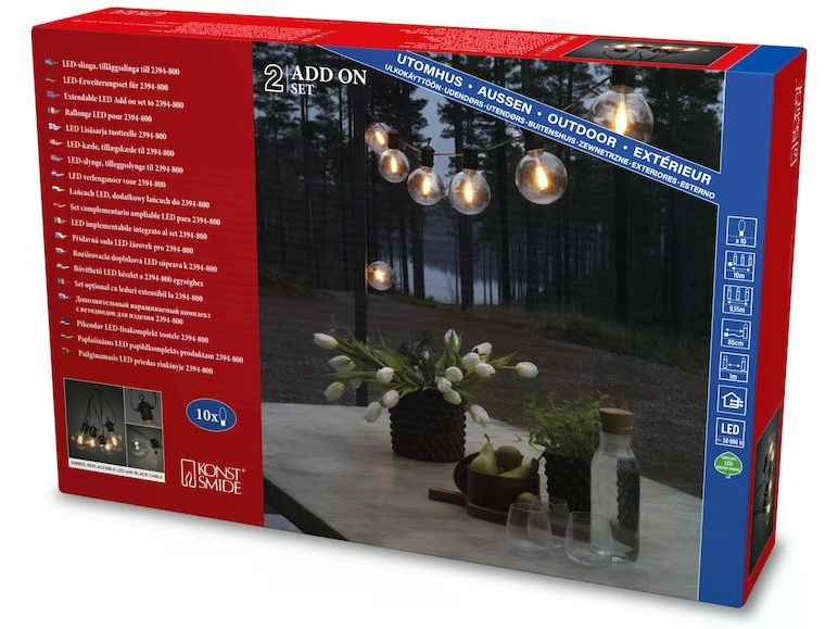 Konstsmide Lichterkette Erweiterung, 10 LEDs, Transparent