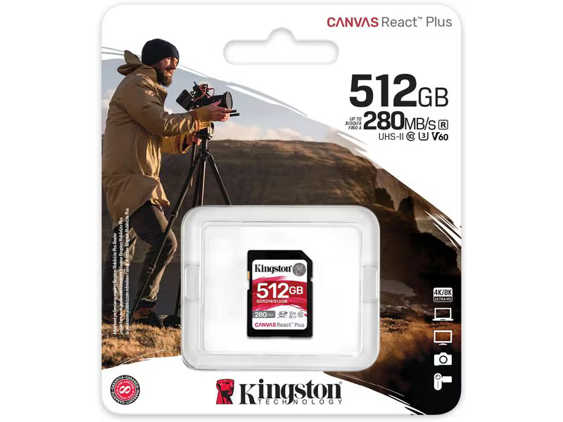 Kingston SDXC-Karte Canvas React Plus V60 512 GB