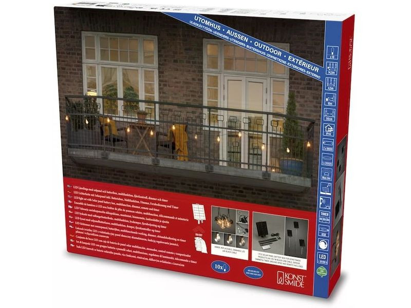 Konstsmide Lichterkette Solar 2341, 10 LEDs, Transparent