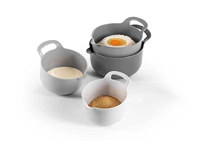 GOURMETmaxx Schüssel 4-teilig, , 4 Stück, Grau/Schwarz/Weiss