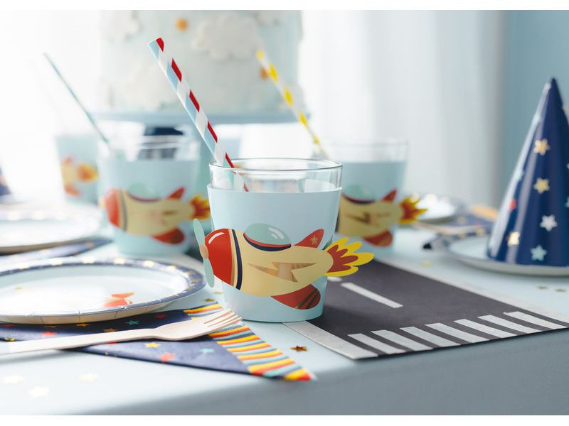 Partydeco Glasmarkierer Flugzeug Mehrfarbig