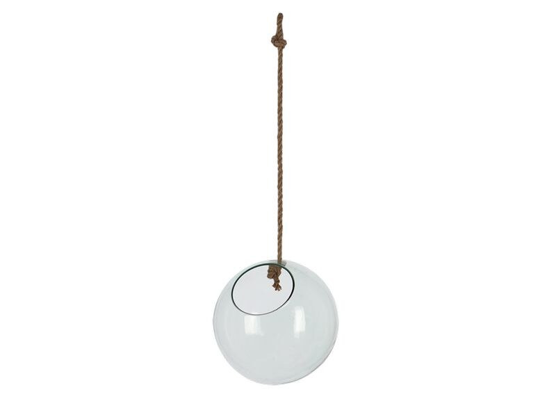 Esschert Design Pflanzenhänger Glaskugel M 20.2 cm, Transparent