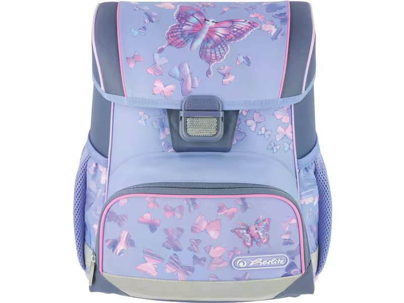Herlitz Schulthek Loop Plus Blue Butterfly 4-teiliges Set