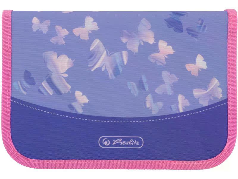 Herlitz Schulthek Loop Plus Blue Butterfly 4-teiliges Set