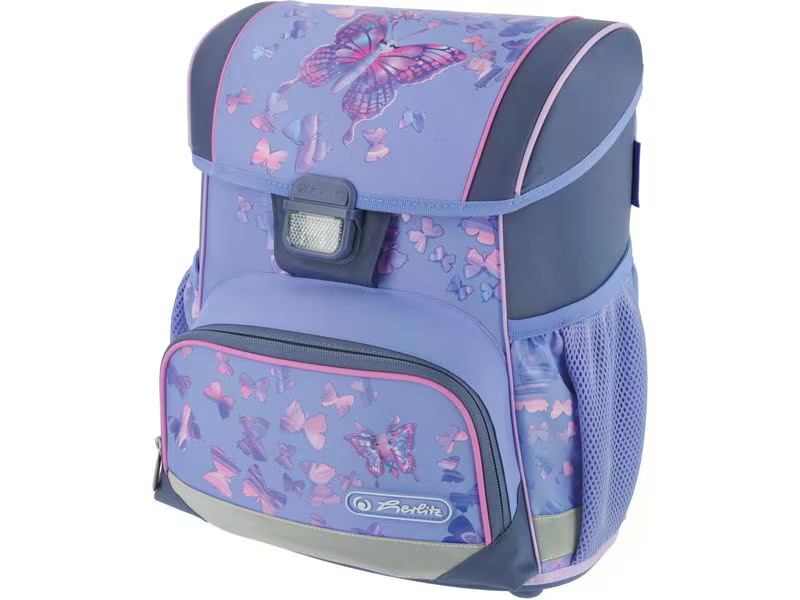 Herlitz Schulthek Loop Plus Blue Butterfly 4-teiliges Set