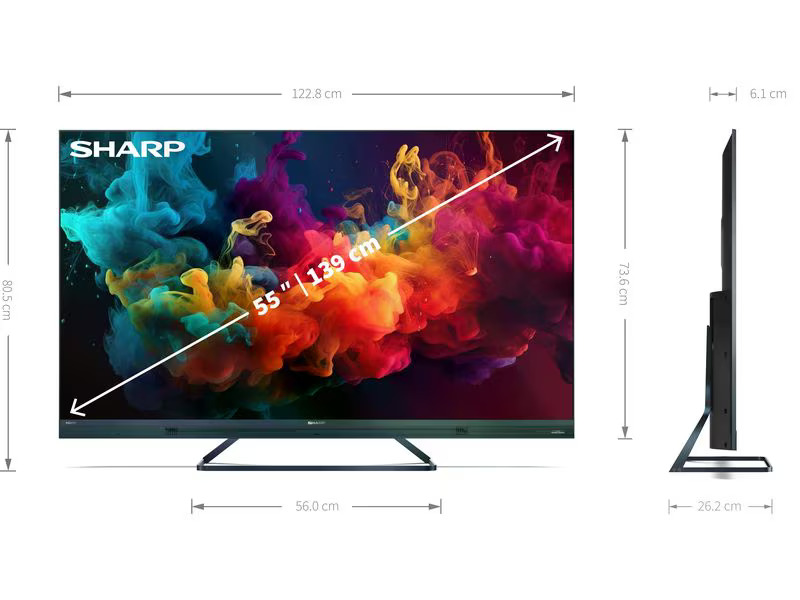 Sharp TV 55FQ5EG 55, 3840 x 2160 (Ultra HD 4K), LED-LCD